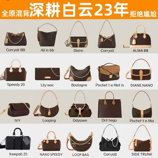 追求混背定制~经典老花carryall牛角法棍枕头allinbb单肩斜挎女包