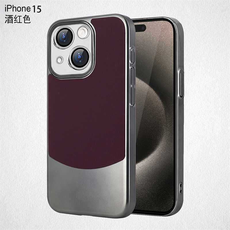 适用苹果15手机壳iphone14promax简约磨砂ip15pro镜头膜全包后壳max商务pm拼色prmax防指纹apple十五pr0新品p