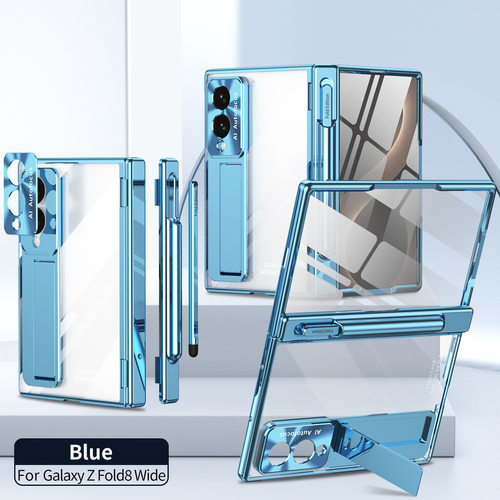 适用三星zfold8手机壳z fold8电镀透明Samsung磁吸铰链转轴flod8wide壳膜一体folder保护套foid8代电容笔spen