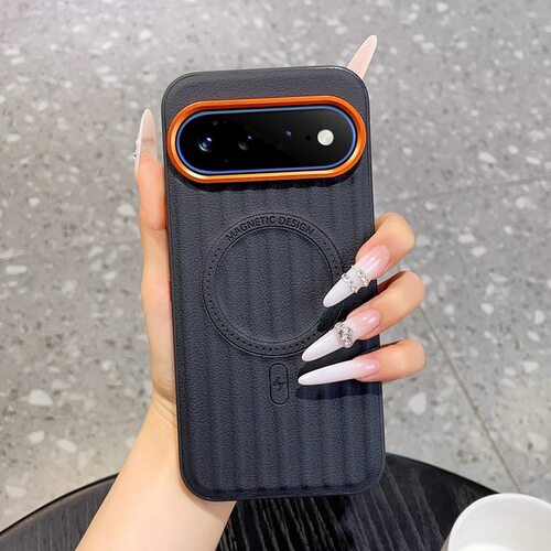 适用谷歌pixel9手机壳googlepixel9proxl时尚瓦楞纹google9a素皮pxiel9pro超薄后壳xl创意皮质piexl9磁吸充电