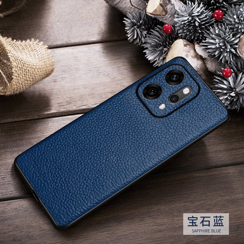 适用opporeno14手机壳reno14pro商务纯色真皮oppo全包镜头后壳pkz110头层牛皮pla防摔opopreno145g男款opreno