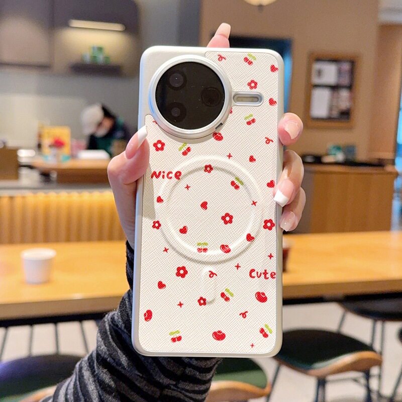 适用红米k80手机壳小米pocof7ultra小清新redmik80pro素皮poco f7pro电镀硬壳por时尚5g皮质f7u磁吸充电utral