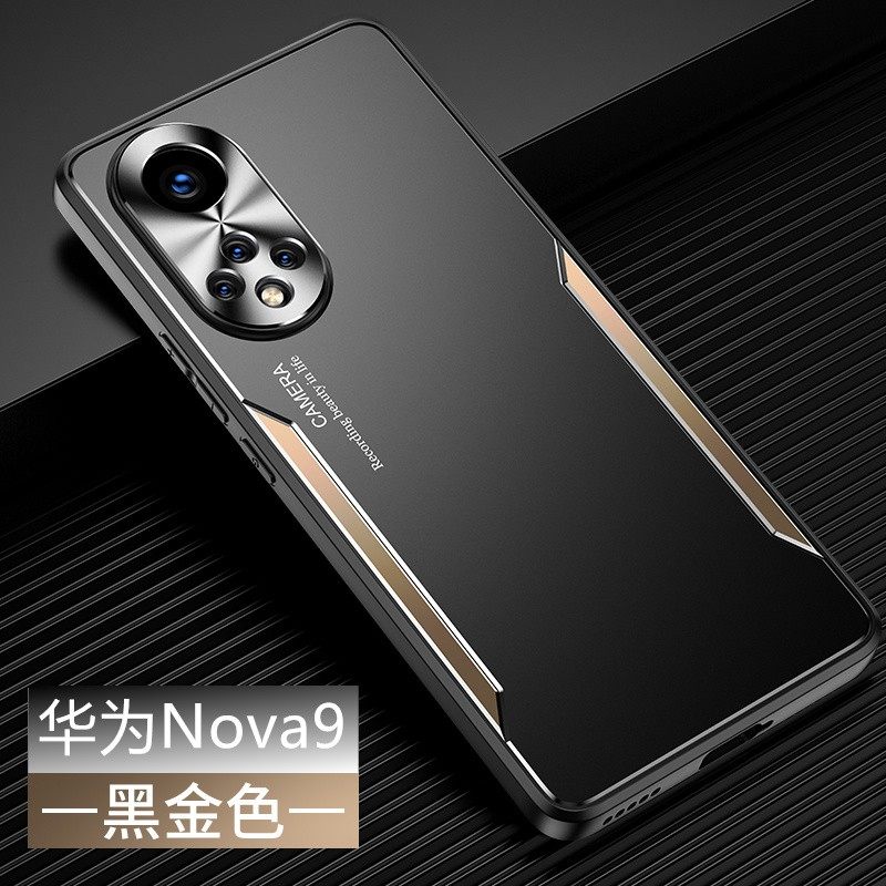 华为nova9手机壳novα9pro简约商务note9por磨砂pr0金属全包镜头保护