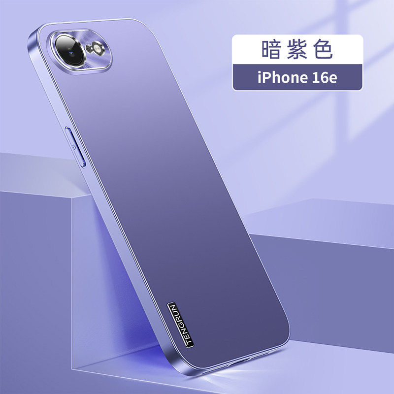 适用苹果17e手机壳iphone16e时尚磨砂ip17e防指纹apple十七e金属镜头保护壳iphonee16超薄直边se4代防摔i新款