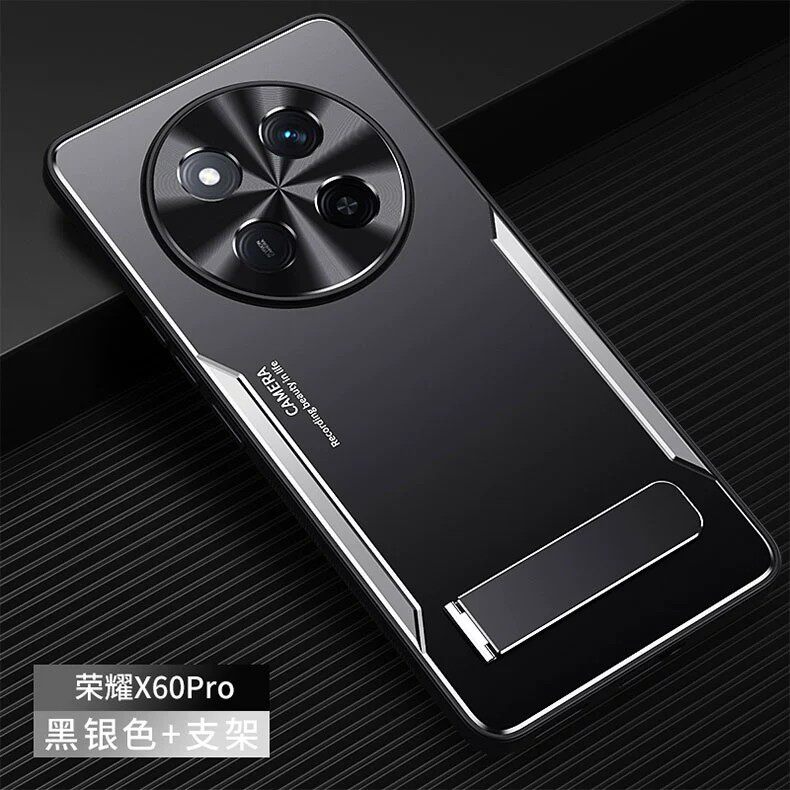 适用华为荣耀x60手机壳honorx60pro曲屏高级感磨砂x6o金属背板por全包镜头叉六零5g超薄pr0硅胶散热p0r带支架