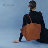 托特包时尚 DREA BASAA半山罗马系列横款 单肩大容量包包真皮手提包