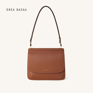 单肩斜挎方包通勤百搭简约真皮 2025时尚 DREA BASAA半山包包女新款
