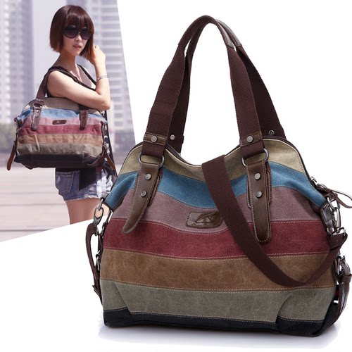 帆布文艺风单肩大包包