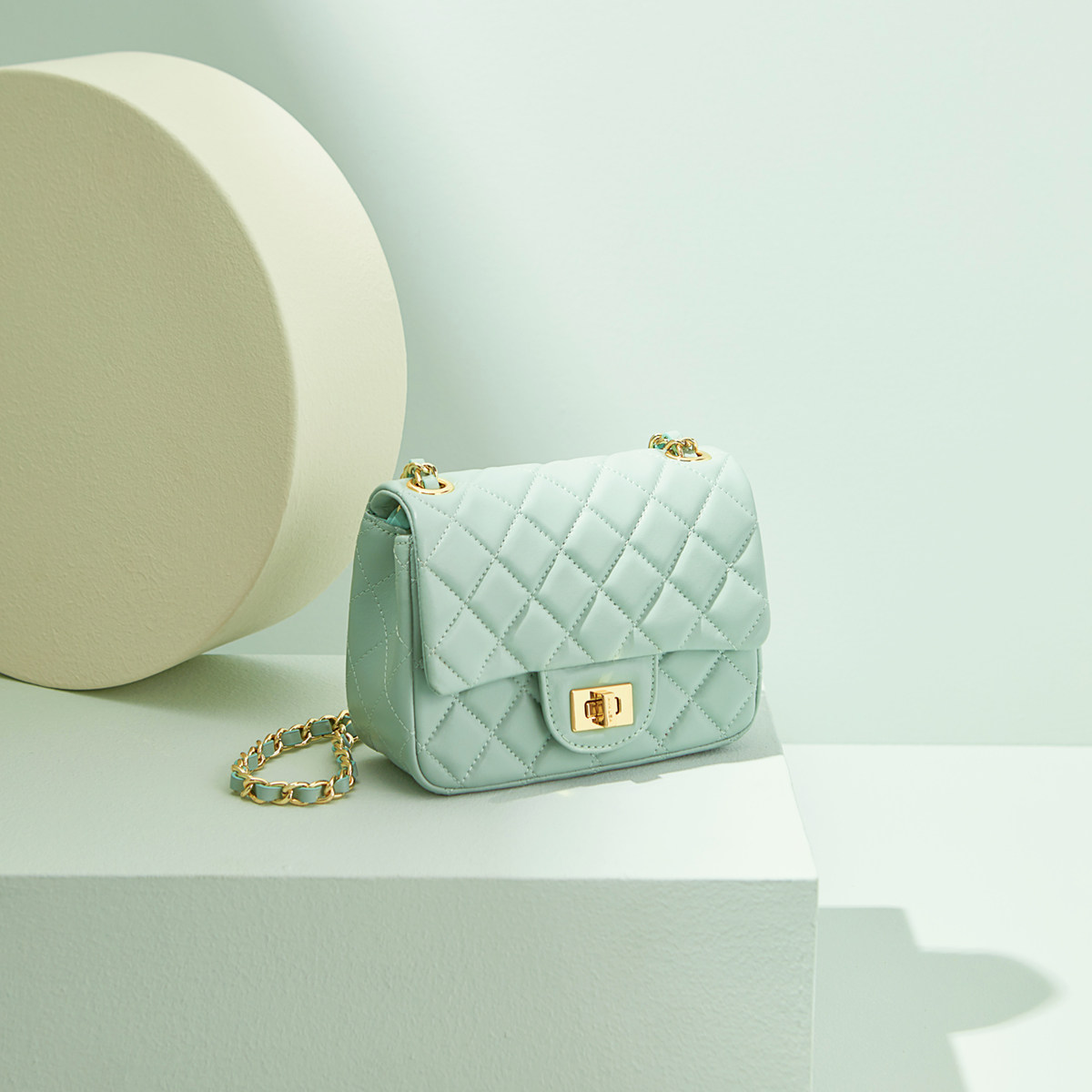 avalea质感羊纹牛皮小香风包包菱格链条包单肩女包2020新款斜挎包