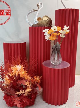 婚庆折甜品台折叠罗马柱路引加密便携柱子圆形立柱摆件生日装饰台