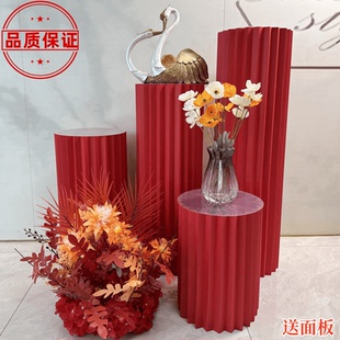 婚庆折甜品台折叠罗马柱路引加密便携柱子圆形立柱摆件生日装饰台