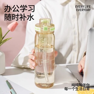 细吨吨PPSU106儿童水杯学生杯吸喝双饮水壶吸管杯水壶