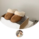 女 半拖雪地靴外穿拖鞋 羊皮毛一体包头拖鞋 真皮加厚加绒千颂伊拖鞋