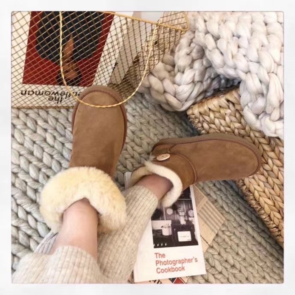 经典款秋冬矮帮羊皮毛一体雪地靴