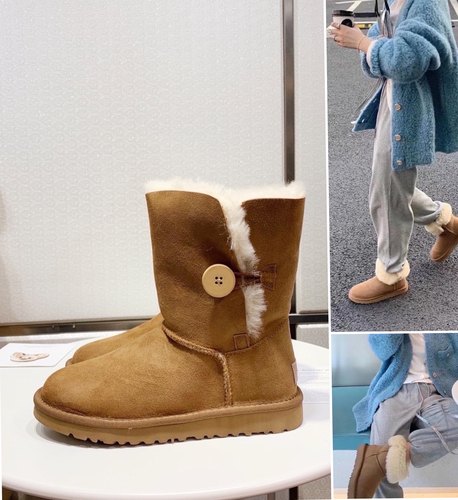原版中筒羊皮毛一体冬季雪地靴女