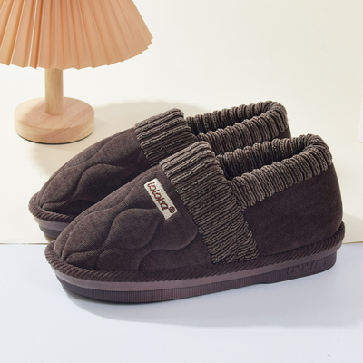路路佳男士棉拖鞋男款冬季包跟室内家居加绒保暖棉鞋冬天可外穿