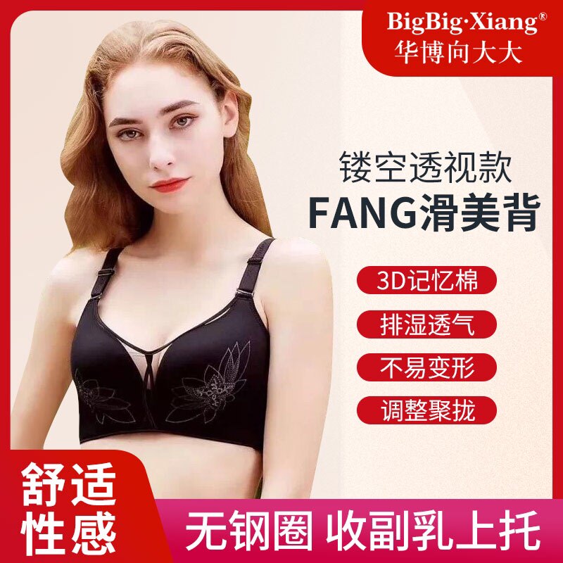 向大大无钢圈内衣女小胸聚拢调整文胸套装
