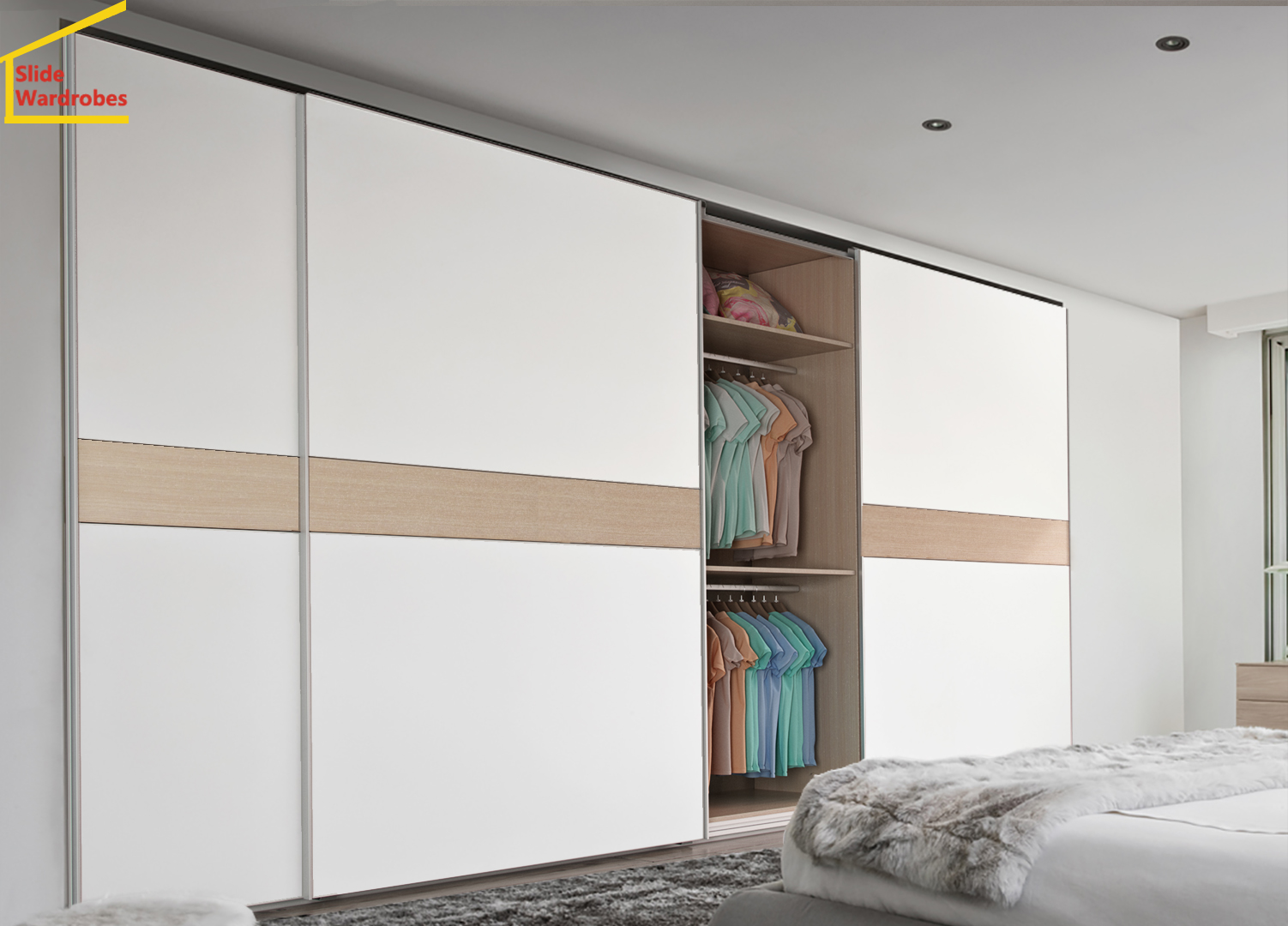 定制新款移简约现代烤漆吊滑推拉门外挂门趟门e0级家用衣柜 卧室