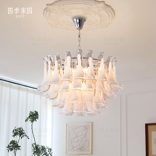 意大利murano手工玻璃别墅复式客厅吊灯法式中古高级感餐厅卧室灯
