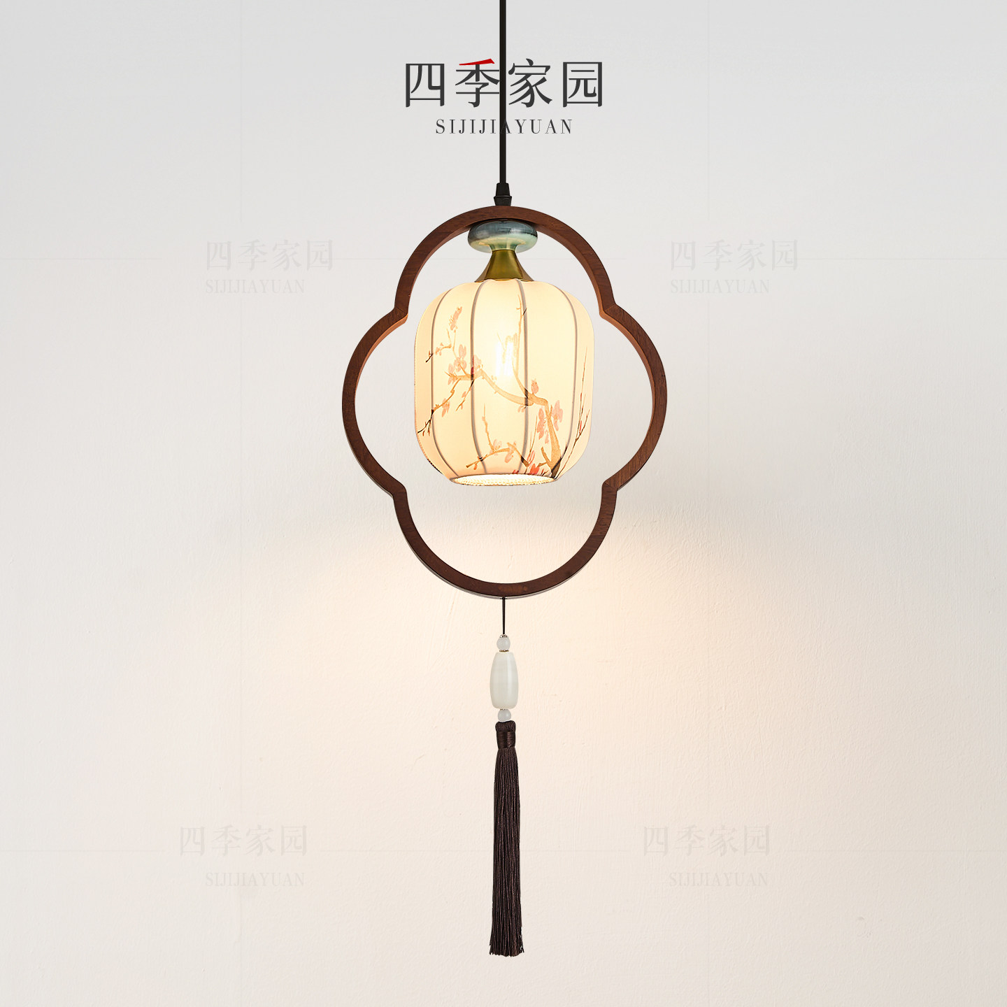 宋代美学布艺吊灯玄关过道卧室床头灯古典新中式流苏茶室装饰灯具