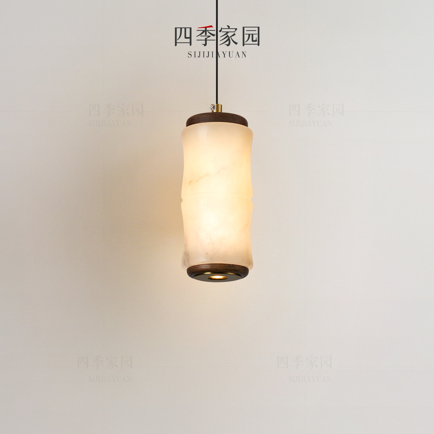 天然云石床头吊灯新中式现代简约创意设计师轻奢小吊灯卧室过道灯