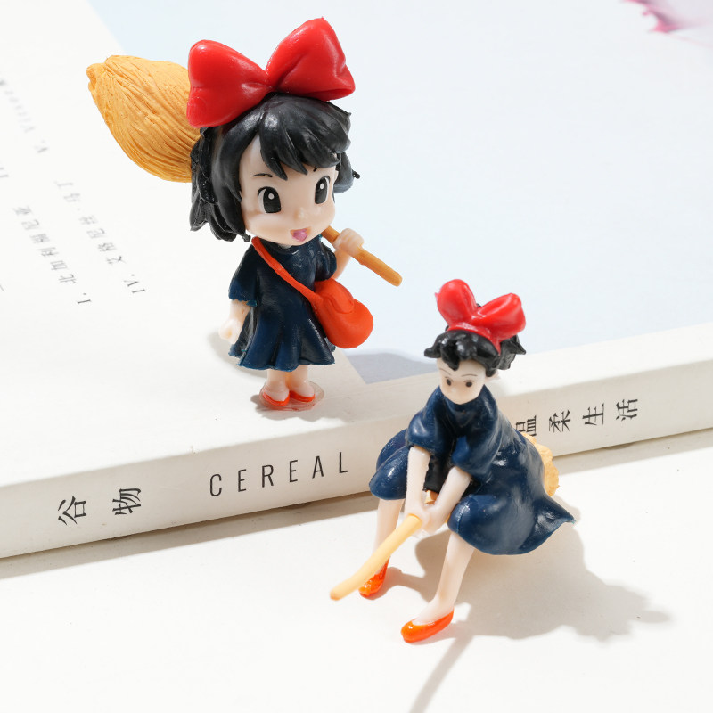 可爱立体扫把女孩公仔 diy奶油胶手机壳娃娃屋停车牌摆件钥匙扣