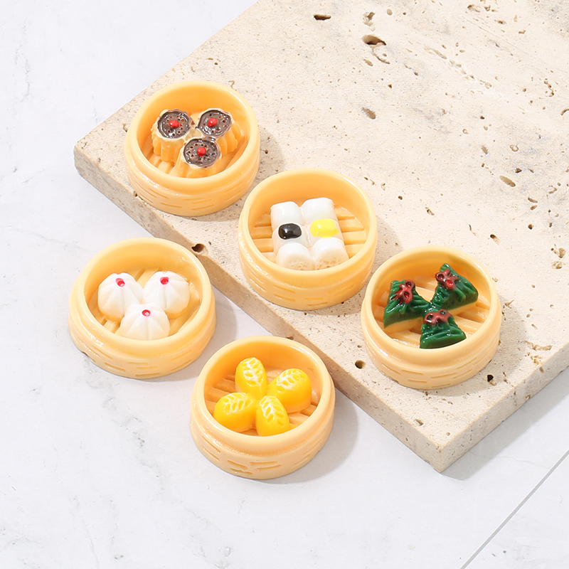 蒸笼包子烧麦粽子饺子树脂仿真