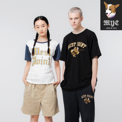 折扣BOWWOW STRIPE RIBBED TEE 复古做旧罗纹字母刺绣短袖T恤25SS