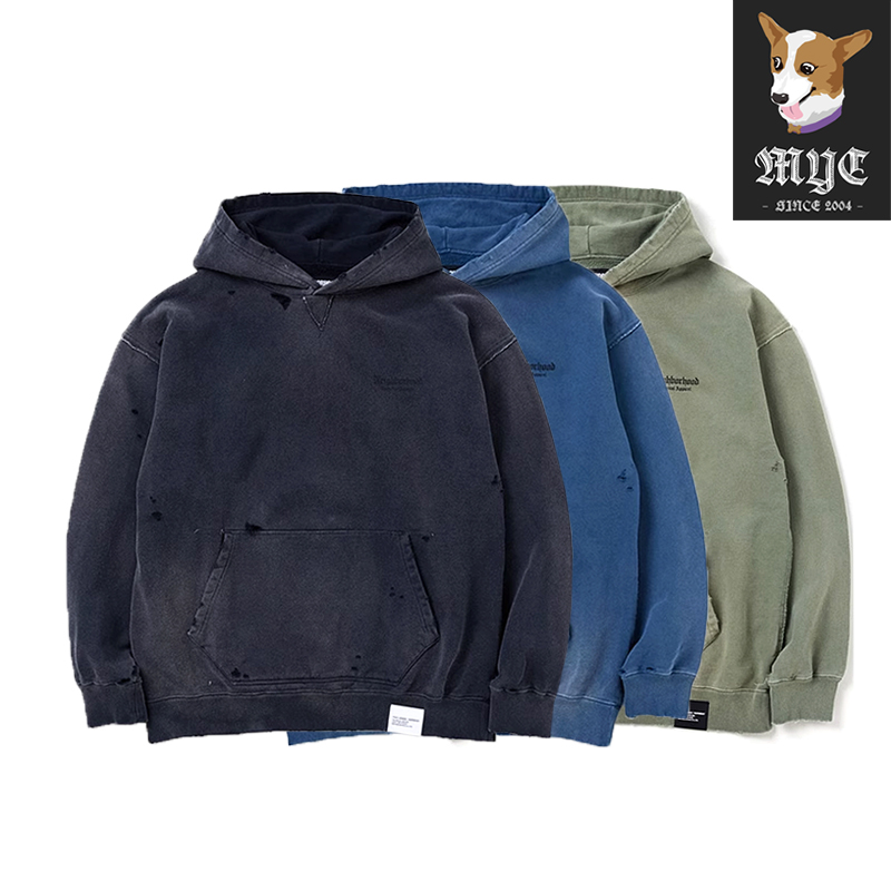折扣 NEIGHBORHOOD SAVAGE SWEAT HOODIE LS 破坏做旧连帽卫衣