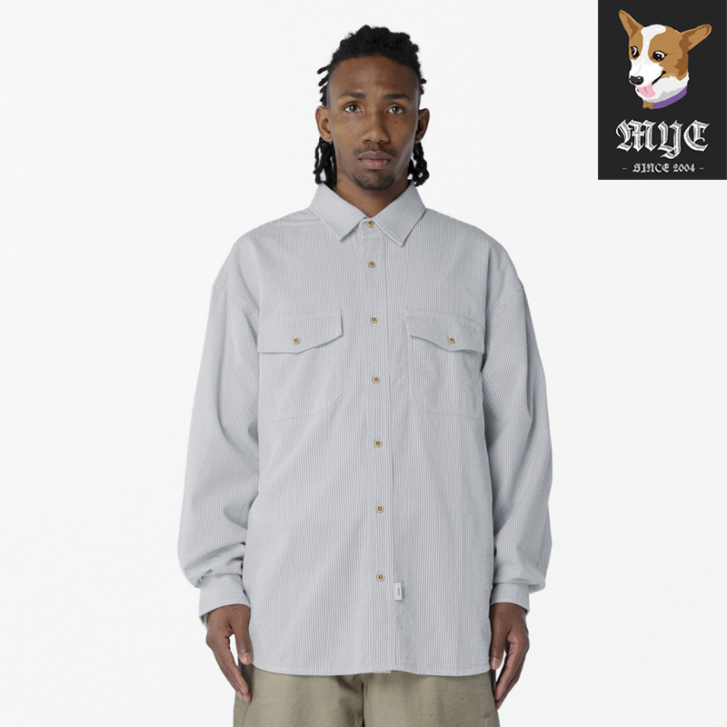 MADNESS DYED SUCKER STRIPE LOUNGE SHIRT 余文乐泡泡纱衬衫26SS