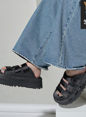 UGG GoldenGlow Slide 女士夏季新款炫金系列厚底防磨一字拖鞋