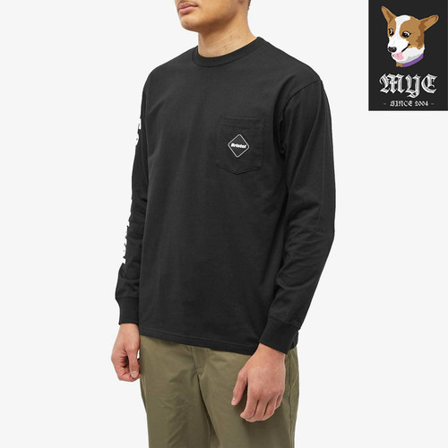 F.C.R.B AUTHENTIC TEAM L/S POCKET TOP男款圆领徽标印花长款T恤