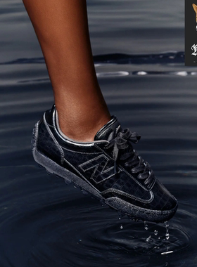 New Balance Gator Run 黑色经典漆皮亮面低帮薄底休闲鞋 UGTR2SV