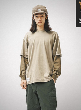 WTAPS SLDR 01 / LS / COTTON 针织假两件叠层长袖印花T恤 25AW