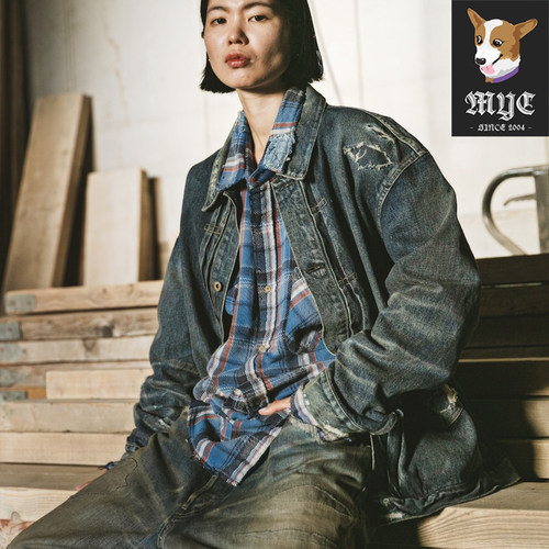 MADNESS AGING TYPE-I DENIM TRUCKER 日产破坏牛仔夹克 24AW