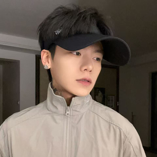 防晒帽男2025新款男款鸭舌帽大头围太阳帽男款钓鱼骑车防晒帽空顶