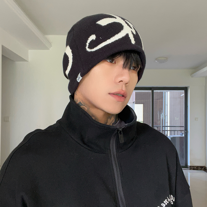 2025新款大头围针织帽男款