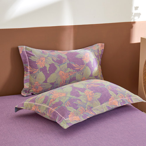 全棉纯棉双层纱布春夏四季枕头套