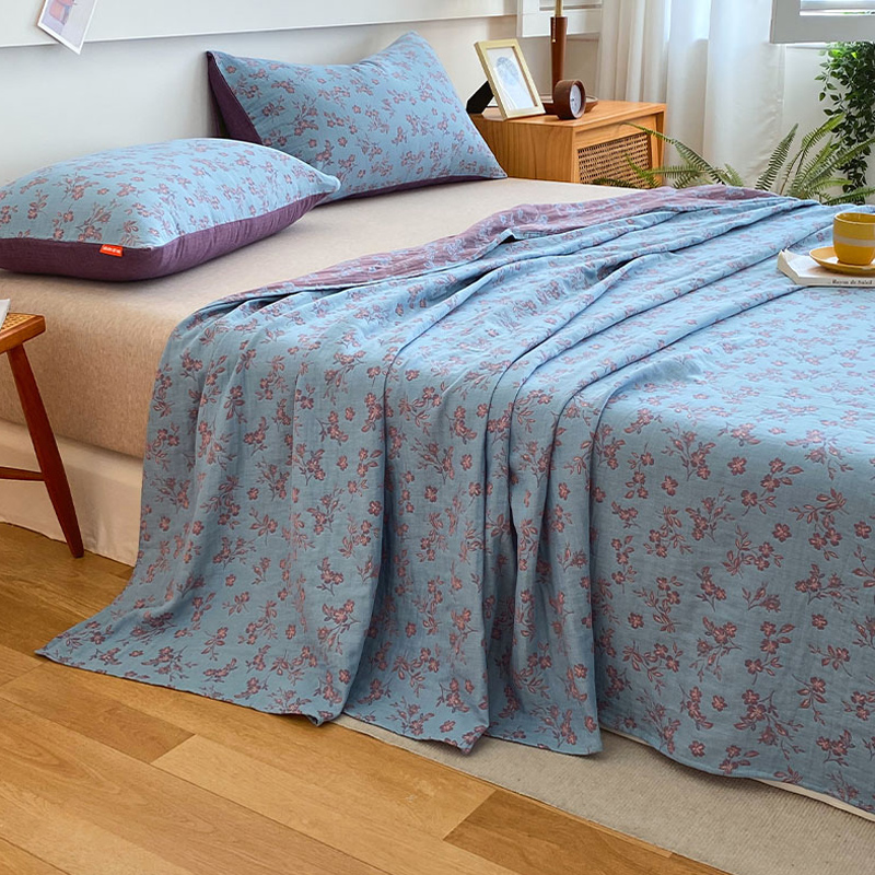 纯棉全棉双层纱布A类床单三件套