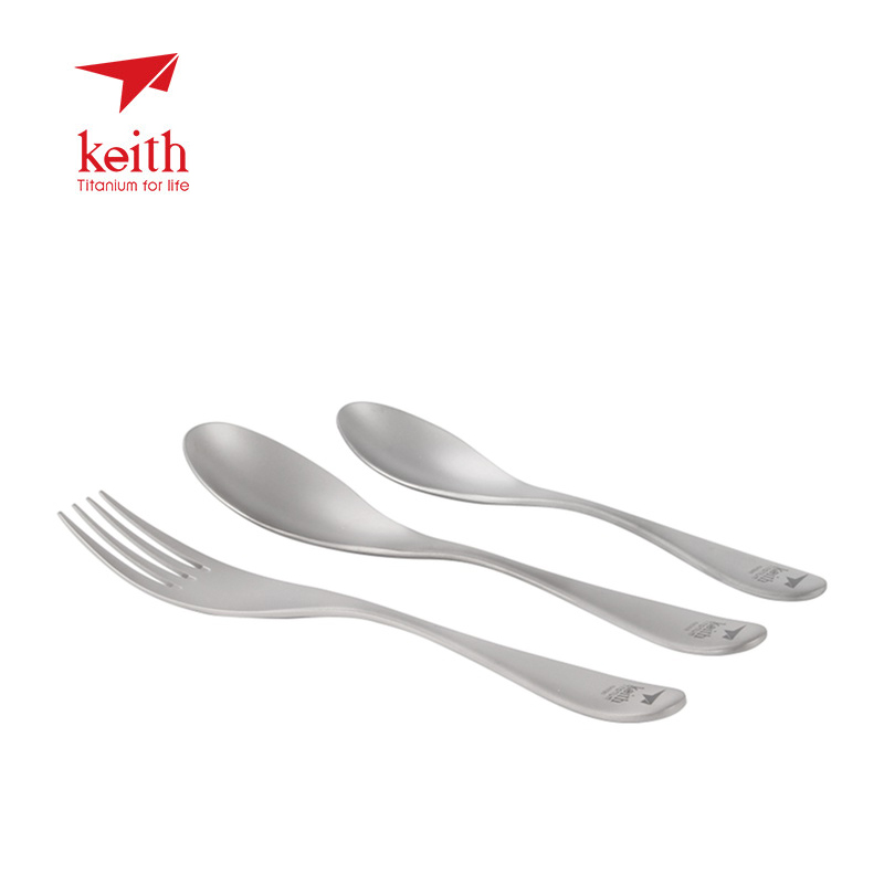keith铠斯新品加厚全钛便携钛勺