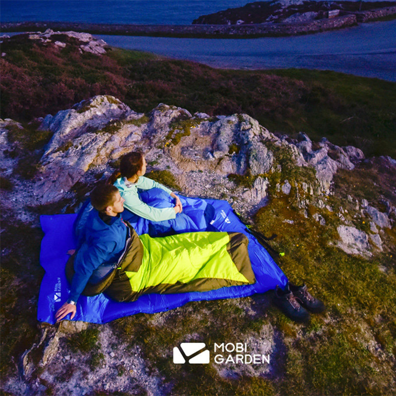 牧高笛户外露营自动充气防潮垫子水瓶双人单人可拼接6cm加厚睡垫