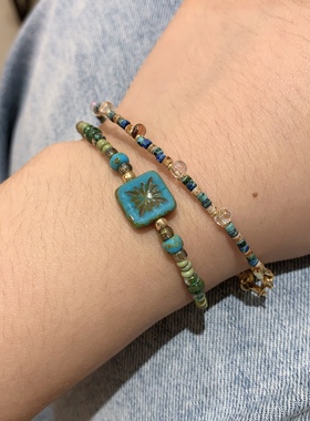 复古毕加索进口米珠捷克琉璃原创串珠手链