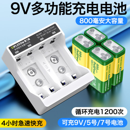 德力普9V充电电池方块锂电池