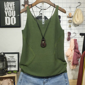 黑白色修身 显瘦亚麻背心小吊带气质内搭上衣薄款 针织打底衫 女夏季