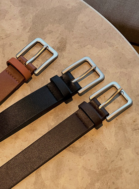 日韩细款皮带哑光潮流休闲百搭男士窄版腰带小西裤皮带牛仔裤腰带