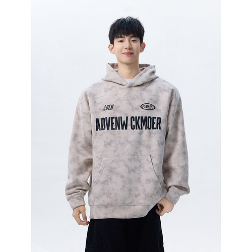 潮牌美式字母男生连帽休闲卫衣