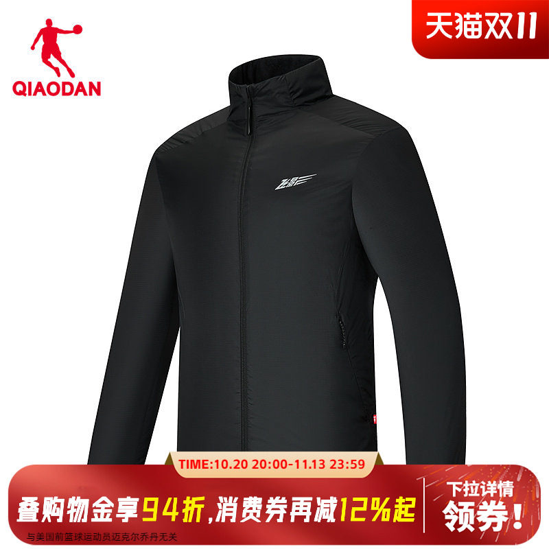 P棉|乔丹跑步保暖棉服男士2026冬季新款防泼水黑色外套风衣