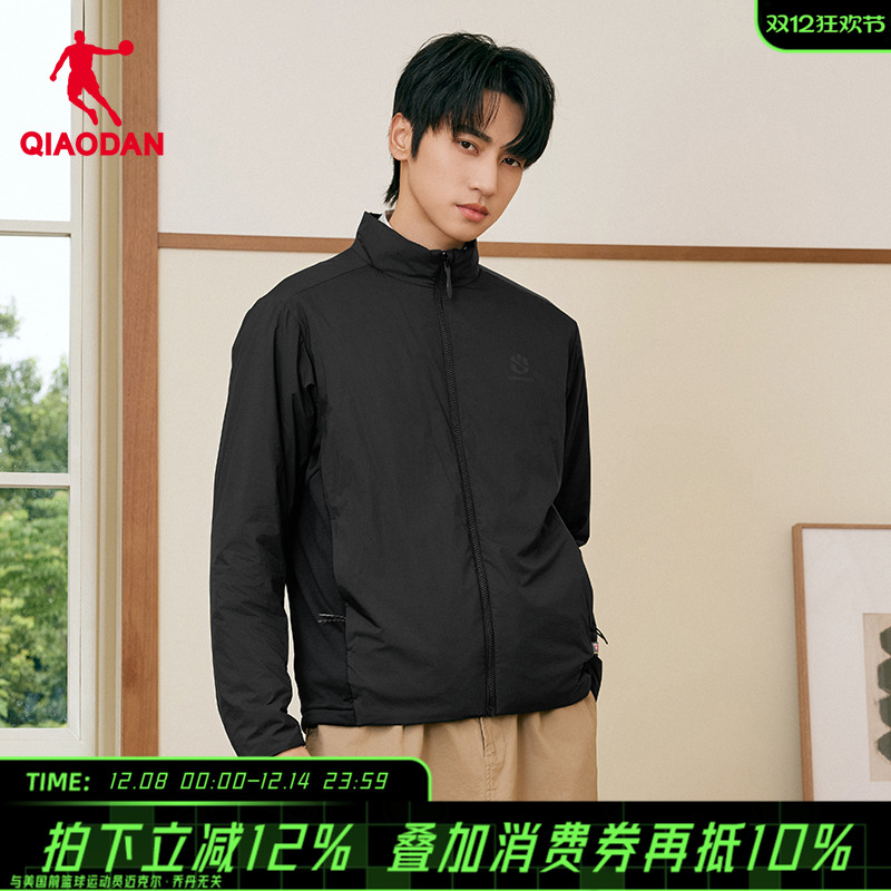 乔丹黑色金标P棉棉服男士