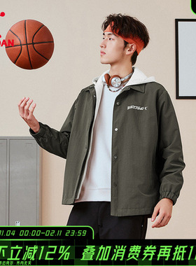 商城同款乔丹官方旗舰店加绒风衣男连帽梭织厚外套QDAFD3261061B