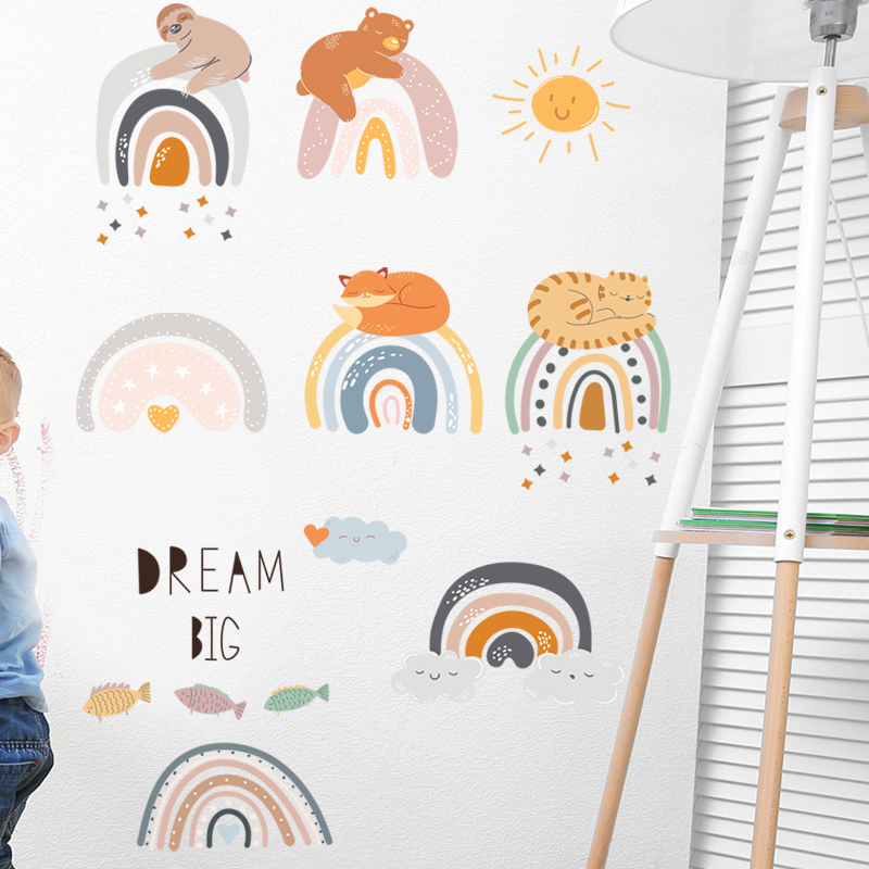 可爱彩虹儿童宝宝幼儿园墙贴纸